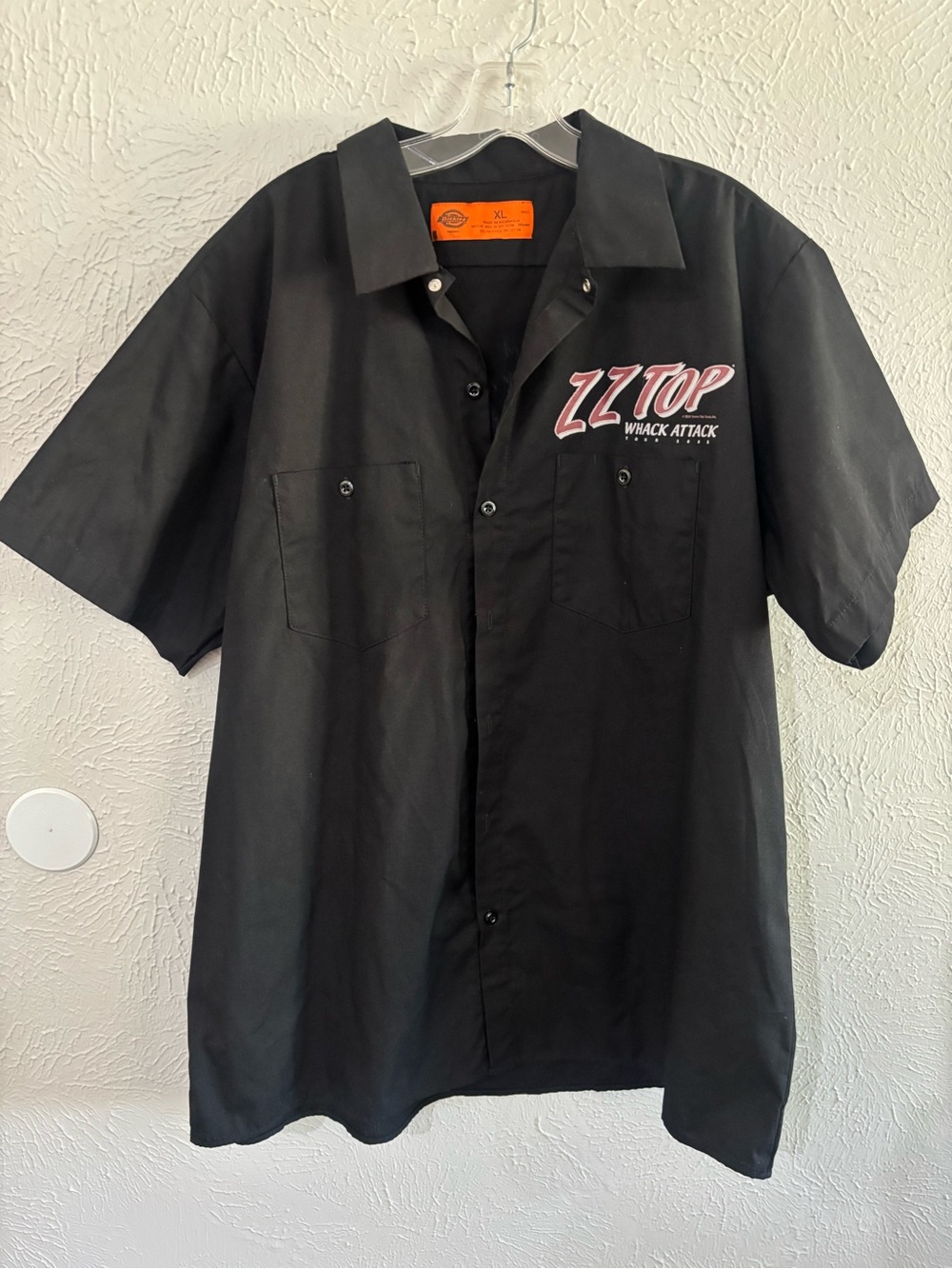 Dickies Black Short-Sleeve ZZ Top 'Whack Attack' Button-I Down Work Shirt